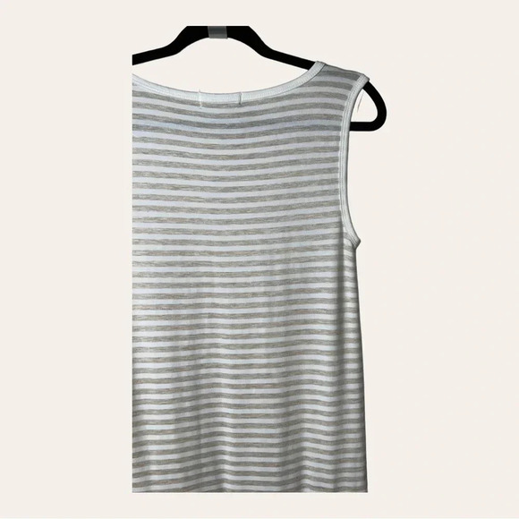 0030W. Bb DAKOTA MAXI TIERED DRESS WIDE STRAPS CREAM AND WHITE IN STRIPES XSMALL - Picture 12 of 14